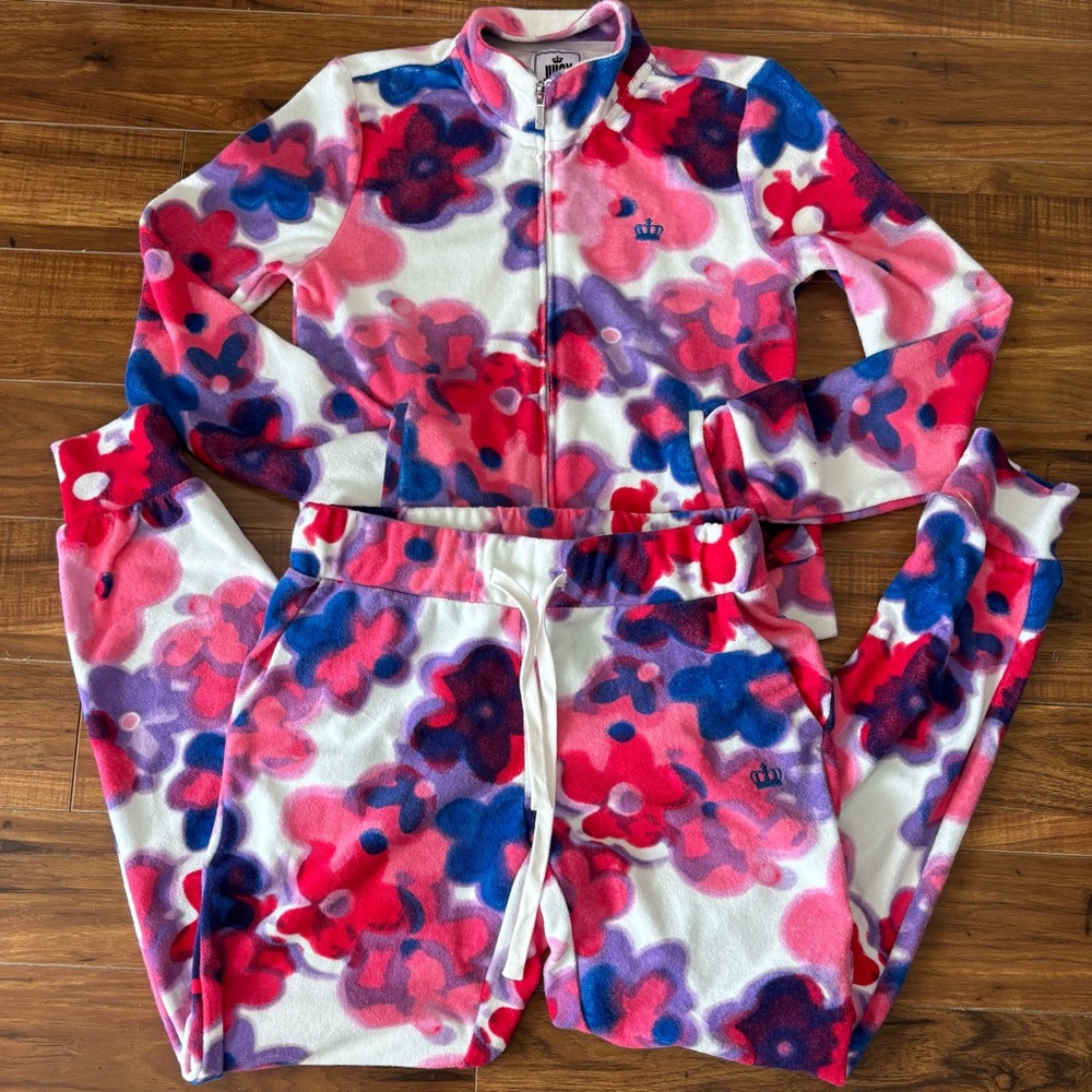 Juicy Couture Tracksuit | Floral Terry Cloth